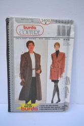 3400 BURDA DOUBLE BREASTED COAT, JACKET COUTURE PATTERN 10-20